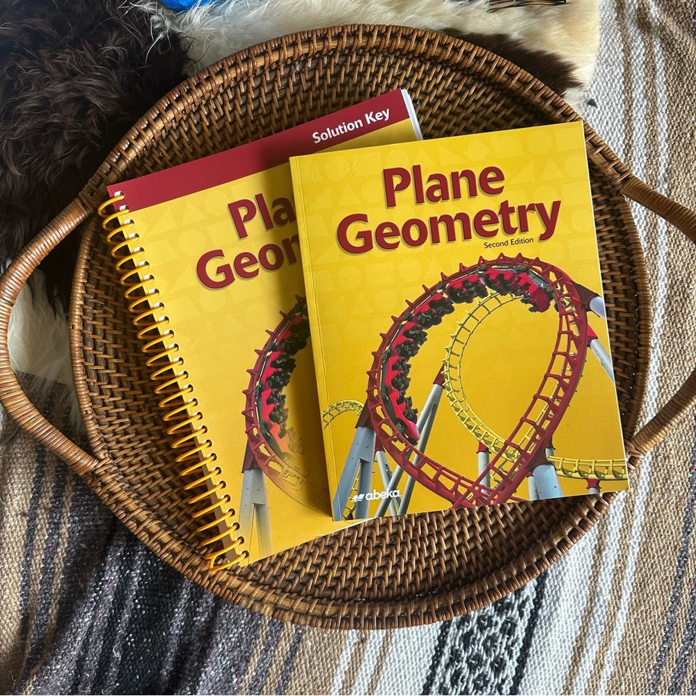 Abeka Set of 2 Plane Geometry Second Edition Textbook and Solution Key Books